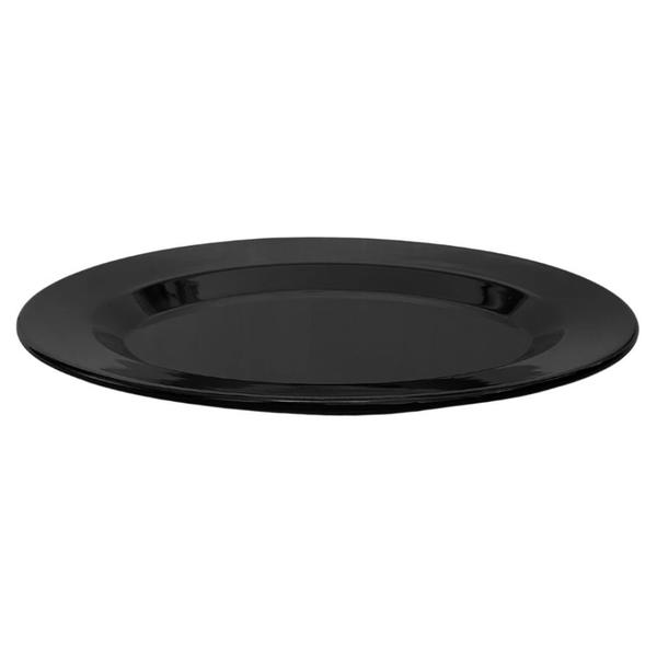 Imagem de 20 Travessas Prato Preto Oval para Sushi Petisco 25cm Melamina  Fuxing 