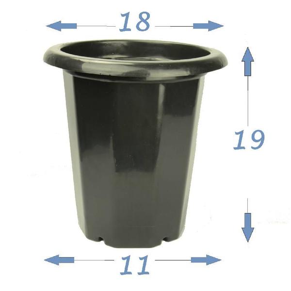 Imagem de 20 Vasos Plastico para plantas e flores Cone alto sextavado Para Orquídeas Cymbidium Preto 2 Litros