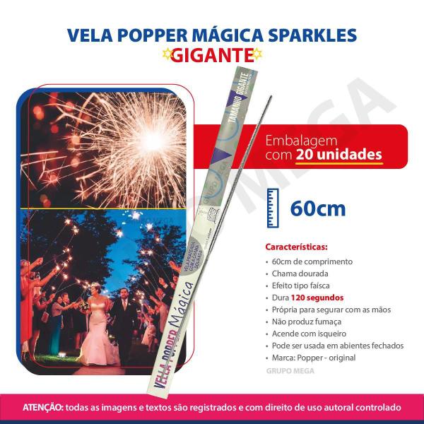 Imagem de 20 Velas Sparklers 60Cm Estrelinha Casamento Sem Fumaça