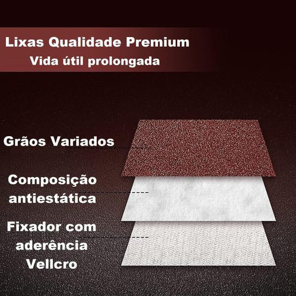 20 X Lixas Disco Grão 5 Polegadas 125Mm 8 Furos Lixadeira - Kaqi Imagem de 20 X Lixas Disco Grão 5 Polegadas 125Mm 8 Furos Lixadeira