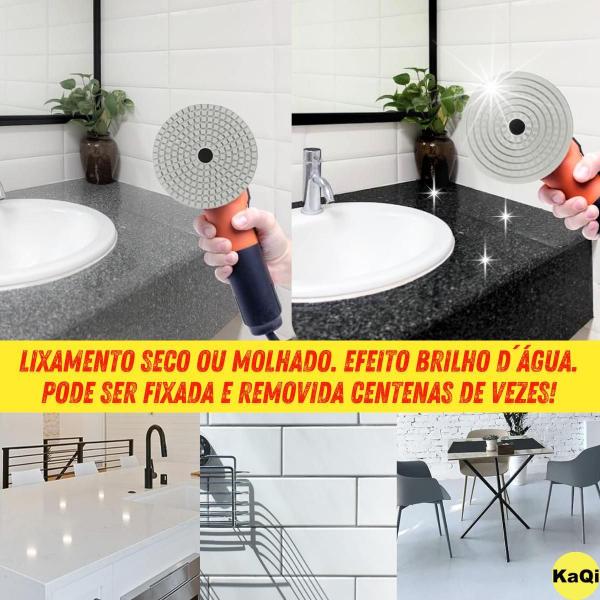 20 X Lixas Discos Grão Liso 4 Pol.100Mm Diamantada Granito - Kaqi Imagem de 20 X Lixas Discos Grão Liso 4 Pol.100Mm Diamantada Granito