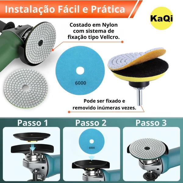 20 X Lixas Discos Grão Liso 4 Pol.100Mm Diamantada Granito - Kaqi Imagem de 20 X Lixas Discos Grão Liso 4 Pol.100Mm Diamantada Granito