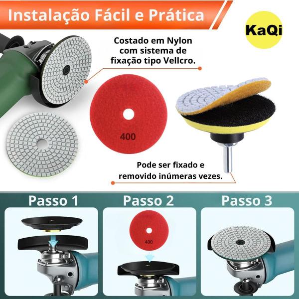 20 X Lixas Discos Grão Liso 4 Pol.100Mm Diamantada Granito - Kaqi Imagem de 20 X Lixas Discos Grão Liso 4 Pol.100Mm Diamantada Granito