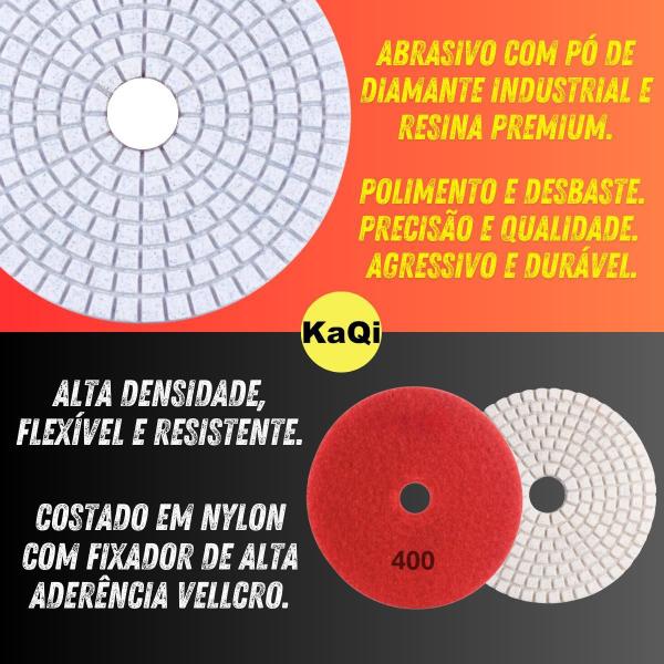 20 X Lixas Discos Grão Liso 4 Pol.100Mm Diamantada Granito - Kaqi Imagem de 20 X Lixas Discos Grão Liso 4 Pol.100Mm Diamantada Granito