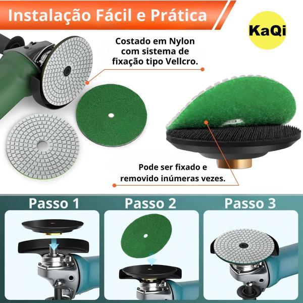 20 X Lixas Discos Grão Liso 4 Pol.100Mm Diamantada Granito - Kaqi Imagem de 20 X Lixas Discos Grão Liso 4 Pol.100Mm Diamantada Granito