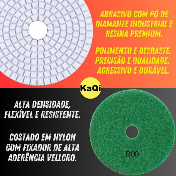 Imagem de 20 X Lixas Discos Grão Liso 4 Pol. 100mm Diamantada Granito Mármore KaQi