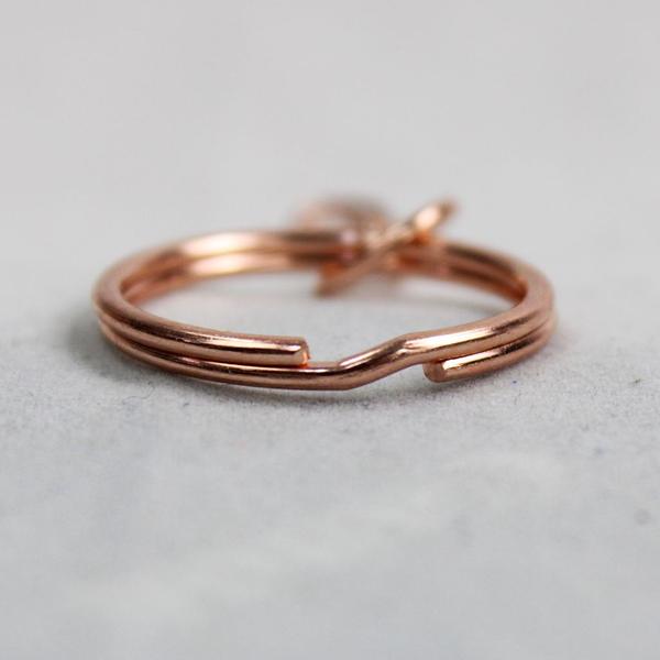 Imagem de 200 Argolas Rose Gold Com Corrente + Triângulos 8mm Chaveiro Organizador De Chave