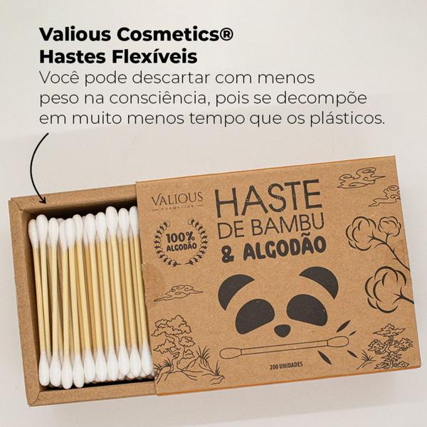 Imagem de 200 Cotonete de Madeira de Bambu Hastes Flexíveis Ákora, Natural Biodegradável Orgânico e Ecológico