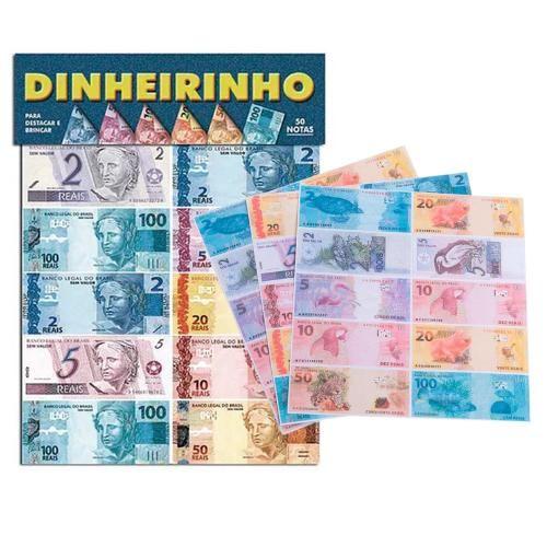 Imagem de 200 Dinheirinho/Notas de Dinheiro Falso De Mentira Jogo Brinquedo Educativo Banco Imobiliário