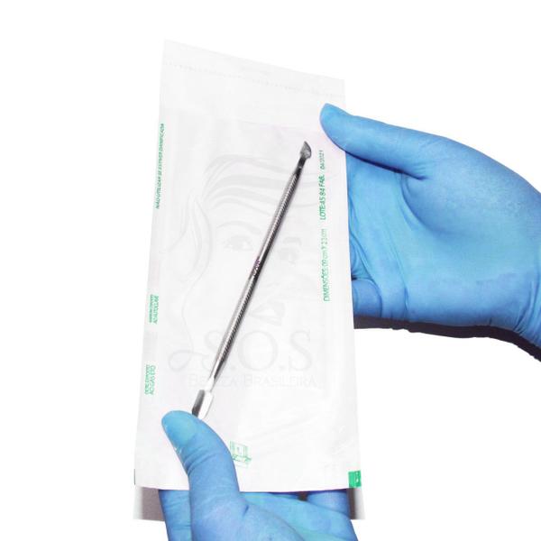 Imagem de 200 envelopes autoselante em autoclave p/ esterilização de alicate de cutícula manicure 9 x 23 cm