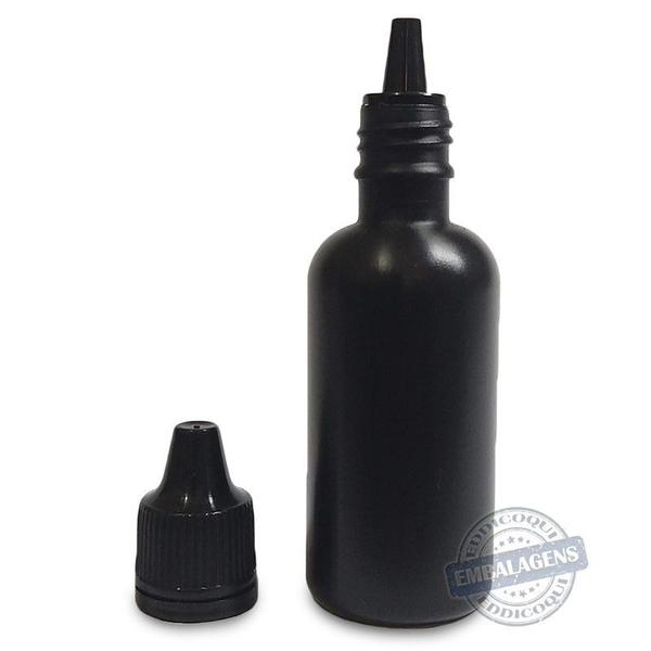 Imagem de 200 Frasco Plástico 30ml conta gotas Preto - Ref 14808