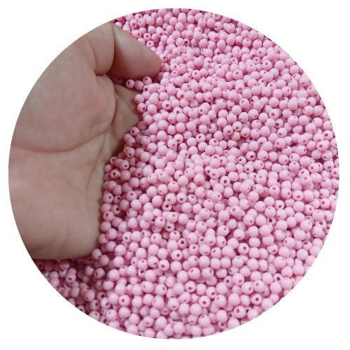 Imagem de 200 pçs miçanga bola lisa 4mm rosa p/ bijuterias, colares, pulseiras e artesanatos em geral