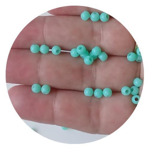 Imagem de 200 pçs Miçanga bola lisa verde claro 4mm p/ bijuterias, colares e pulseiras