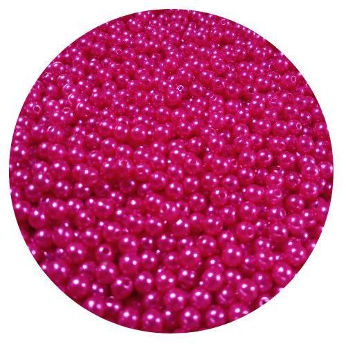 Imagem de 200 pçs pérola bola lisa 4mm rosa pink p/ bijuterias, colares, pulseiras e artesanatos em geral