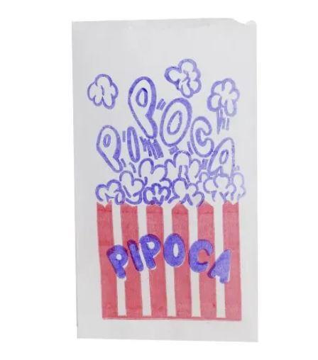 200 Saco De Papel Branco Pipoca decorado 8x12cm Pipoqueiro - Mor Imagem de 200 Saco De Papel Branco Pipoca decorado 8x12cm Pipoqueiro