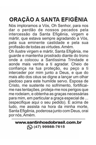 Imagem de 200 Santinho Santa Efigênia (oração no verso) - 7x10 cm