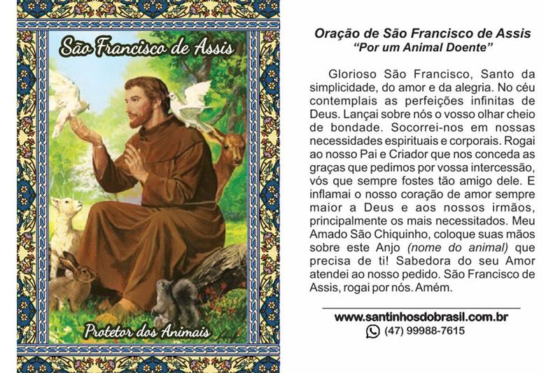 Imagem de 200 Santinho São Francisco aos Animais (oração no verso) - 7x10 cm