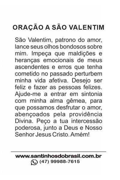 Imagem de 200 Santinho São Valentim (oração no verso) - 7x10 cm