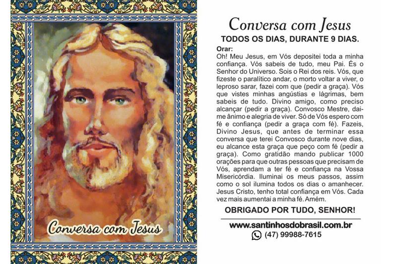 Imagem de 200 Santinhos Conversa com  Jesus Novo - 7x10 cm