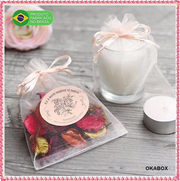 Imagem de 200 Saquinho de organza branco 9x12 fita cetim