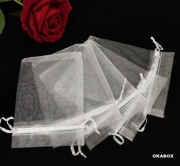 200 Saquinhos De Organza 20x35 Branco Fita Cetim - OKABOX Imagem de 200 Saquinhos De Organza 20x35 Branco Fita Cetim