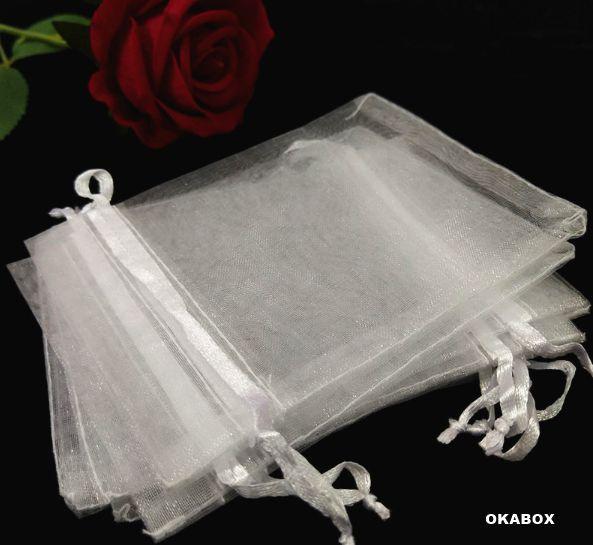 200 Saquinhos De Organza 20x35 Branco Fita Cetim - OKABOX Imagem de 200 Saquinhos De Organza 20x35 Branco Fita Cetim