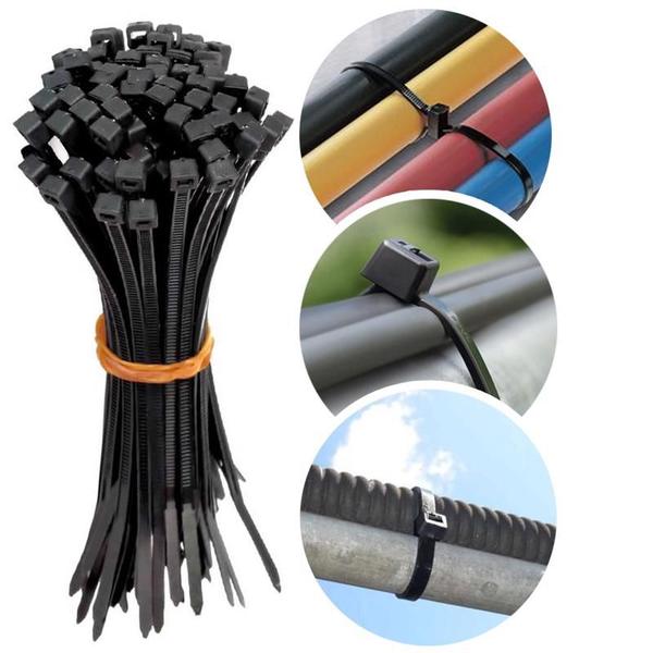200 un cinta plástica abraçadeira nylon 200mm x 4,8mm preta - OMEGA Imagem de 200 un cinta plástica abraçadeira nylon 200mm x 4,8mm preta