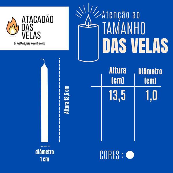 Imagem de 200 Vela Palito Branca Tradicional 14cm Preço Bom No Atacado