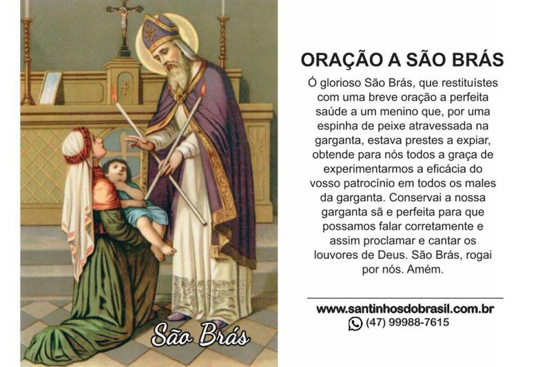 Imagem de 2000 Santinho São Brás (oração no verso) - 7x10 cm