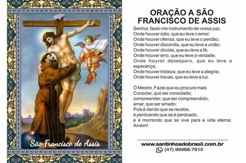 2000 Santinho São Francisco de Assis (oração no verso) - 7x10 cm - Santinhos do Brasil Imagem de 2000 Santinho São Francisco de Assis (oração no verso) - 7x10 cm