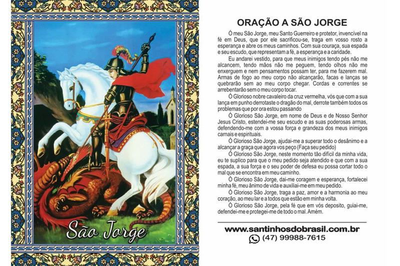 Imagem de 2000 Santinho São Jorge (oração no verso) - 7x10 cm