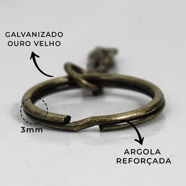 Imagem de 2000 Unidades De Argola 23mm Com Corrente Para Chaveiro 23mm Ouro Velho