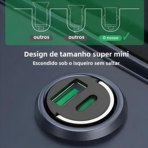 Imagem de 200W Mini Carregador De Carro USB Duplo Carregamento Rápido Para iPhone Huawei Xiaomi Samsung QC 3.0