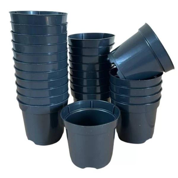 Imagem de 200X Vasos Plantio P6 (100ml) Preto INJEPLASTEC