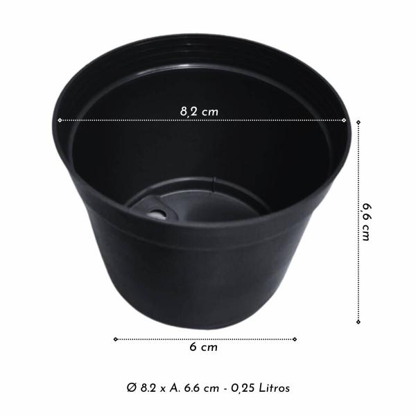 Imagem de 200X Vasos Plantio P9 (250ml) Preto INJEPLASTEC