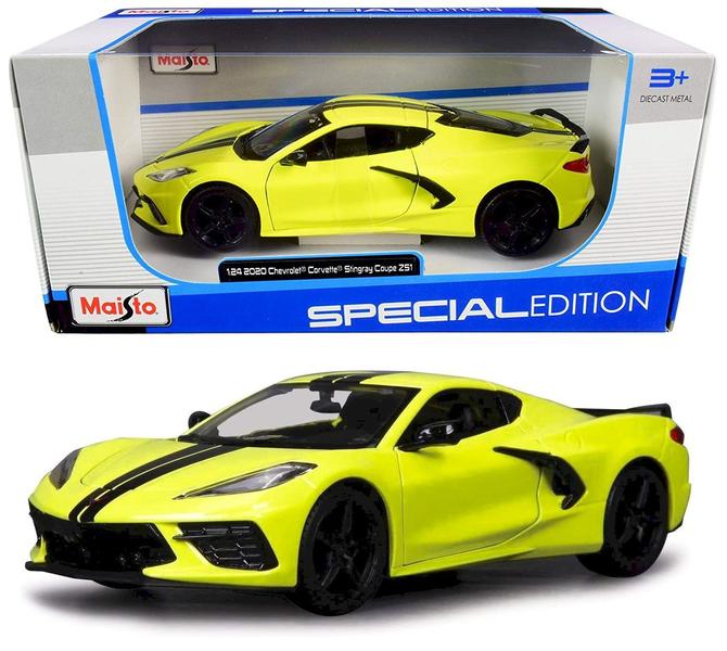 Imagem de 2020 Chevrolet Corvette Stingray Coupe Z51 Amarelo - Special Edition - 1/24 - Maisto