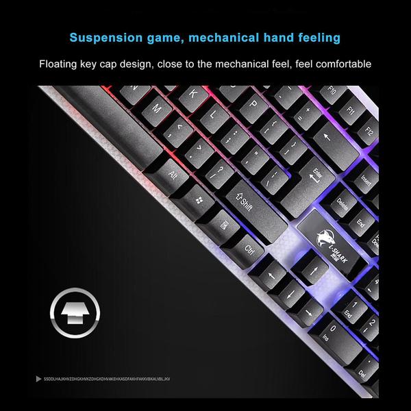 Imagem de 2020 t350 arco-íris backlight usb teclado ergonômico para jogos para laptop pc