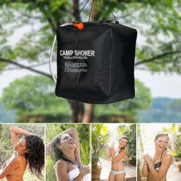 Imagem de 20L Portátil Camping Shower Bag Sun Aquecido Kit de chuveiro ao ar livre Comutação cabine de mangueira caminhada solar banho de água quente Ferramentas ao ar livre