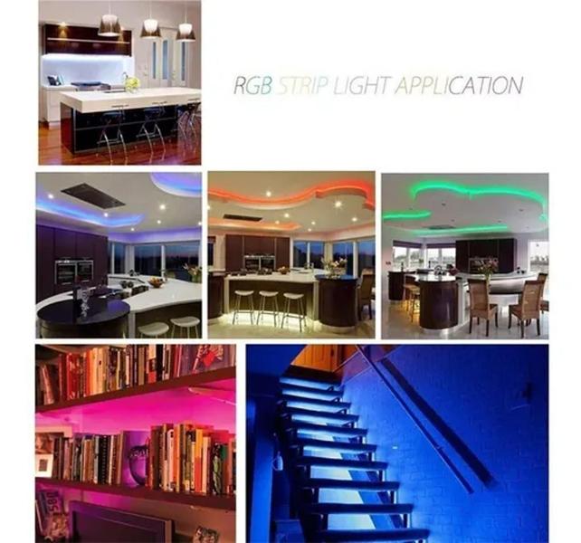 Imagem de 20m Rgb Decorativo Linght Mudar Cor Com Controle Remoto + fonte 3 amp