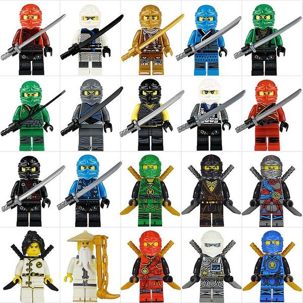 Imagem de 20pcs blocos de construção brinquedos pequena partícula diy boneca ninjago