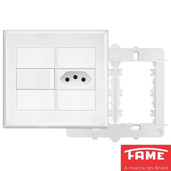 20un Interruptor Simples 16A e Tomada Padrão 2P+T 20A Com Placa Evidence FAME Imagem de 20un Interruptor Simples 16A e Tomada Padrão 2P+T 20A Com Placa Evidence FAME