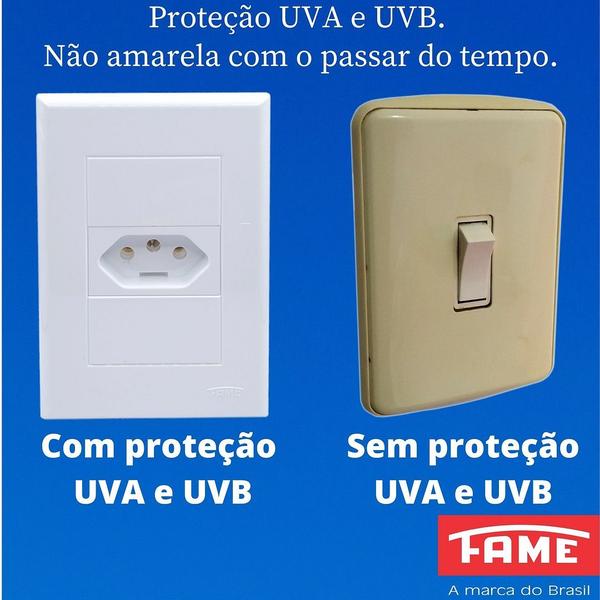 20un Interruptor Simples 16A e Tomada Padrão 2P+T 20A Com Placa Evidence FAME Imagem de 20un Interruptor Simples 16A e Tomada Padrão 2P+T 20A Com Placa Evidence FAME
