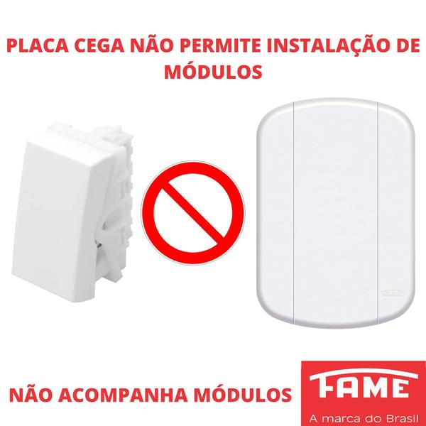 Imagem de 20un Placa 4X2 Cega Com Suporte Blanc Mais FAME