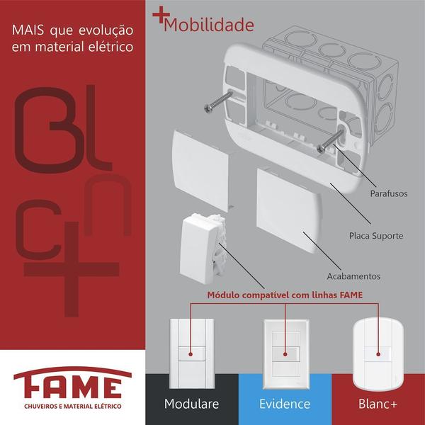 Imagem de 20un Placa 4X2 Cega Com Suporte Blanc Mais FAME