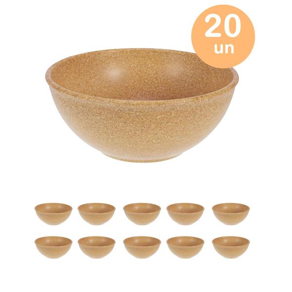 Imagem de 20un TIGELA 500ml BOWL CUMBUCA SOPA CALDO MARROM CLARO