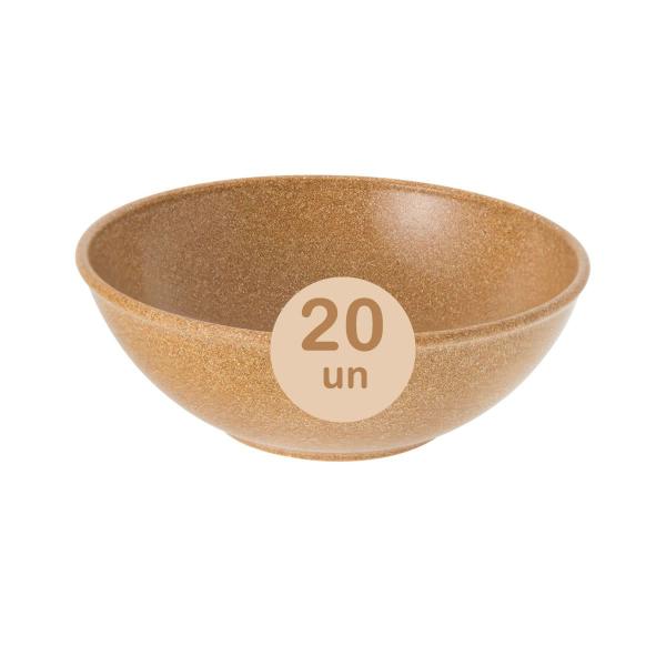 Imagem de 20un Tigela bowl 700ml salada petiscos Marrom Claro 17cm