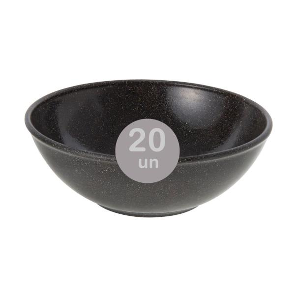 Imagem de 20un Tigela bowl 700ml salada petiscos Preto 17cm