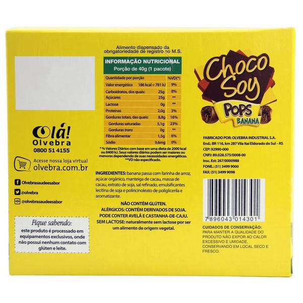 Imagem de 20uni Pops Banana 40gr - Chocosoy