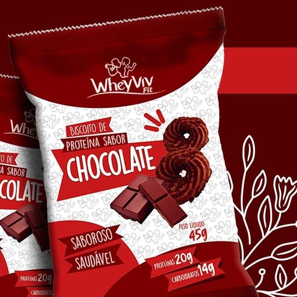 Imagem de 20X Biscoito De Chocolate Fit (Sem Açúcar) - Wheyviv - 45G