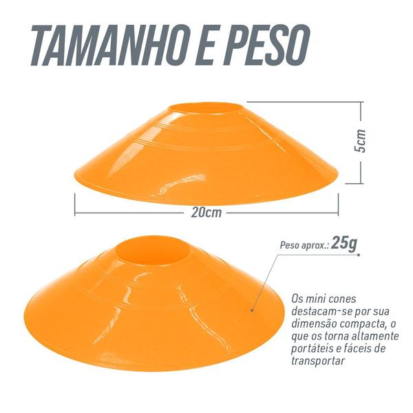 Imagem de 20x cones chapéu chinês treino agilidade futebol - Laranja